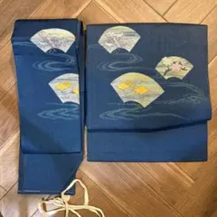 付け帯　作り帯　藍色　センス柄のサムネイル
