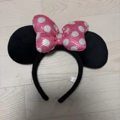 ミニーマウス カチューシャ スパンコール付き