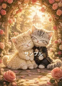 一作限り】バラの小径で寄り添う夫婦猫 P876 - メルカリ
