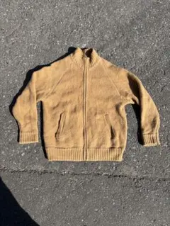 美品 OLD UNIQLO ドライバーズ ジップ ニット ウール L メンズ