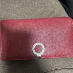 BVLGARI ブルガリ 長財布 レザー 赤 リングロゴ 本革 ★最終値下げ★のサムネイル