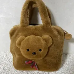 くま手提げバッグ　レトロ