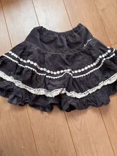 メゾピアノ フリルスカートコーデュロイ