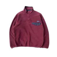 90s Patagonia スナップT えんじ グレー レアカラーパタゴニア