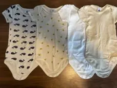 プチバトー クジラ・コアラ柄ロンパース４枚セット