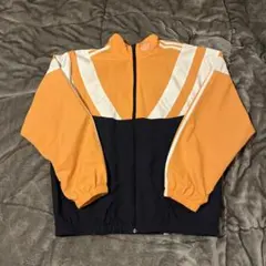 adidas ナイロンジャケット L オレンジ/ネイビー