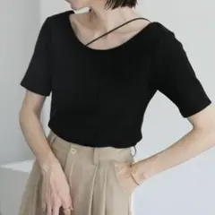 select MOCA バレエネックハーフスリーブカットソー