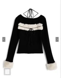 ファーホルターネックリボンニットトップスGRL ru1387