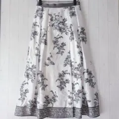 美品 ロートレアモン ロング スカート 38 ボタニカルフラワー サラサラ