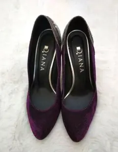 DIANA ダイアナ パンプス 22.5 グリッター パープル ラメ ヒール