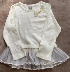 プティマイン　長袖　トップス　フリル　チュール　90cm