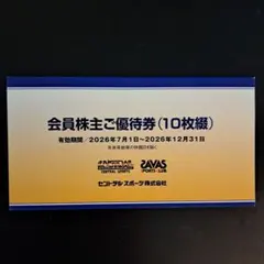 セントラルスポーツの株主ご優待券12枚 有効期限2026年12月31日まで