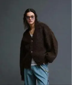 soerte SUPER VOLUME SHAGGY KNIT CARDIGAN