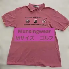 Munsingwear ピンク ポロシャツ Mサイズ　ゴルフのサムネイル