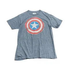 キャプテン・アメリカ　プリントTシャツ　MARVEL ブルーグレー　L 8Sc