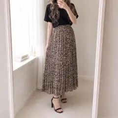 INGNI レオパード柄ロングスカート プリーツのサムネイル