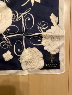 LANVIN COLLECTION ハンカチ 花柄 ネイビーのサムネイル