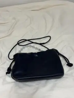 LOWRYSFARM巾着バッグ ミニショルダーバッグ　ブラック