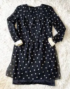 AKRISアクリススイス製シルクワンピースドット柄水玉F 素敵 使用感少
