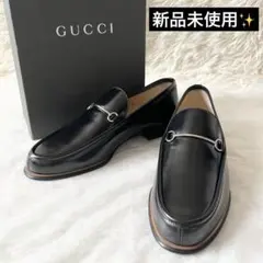 新品✨GUCCI グッチ　ホースビット　ローファー　本革　ブラック　シルバー金具