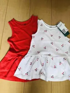 H&M トップス ワンピース 2枚セット　チェリー　70