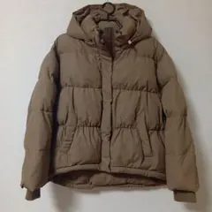 マウジー　ブラウン フード付きダウンジャケット（ポリエステル）