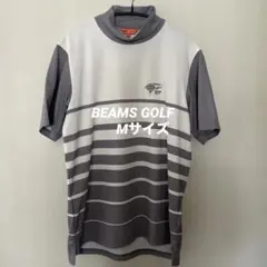 BEAMS GOLF モックネックシャツ グレー ／ホワイト　Mサイズのサムネイル