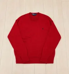 Polo by Ralph Lauren 100%コットンニット レッド L