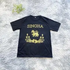 SINGHA LAGER BEER【XL】ロゴ 半袖 Tシャツ ブラック タイ製のサムネイル