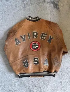 AVIREX♢USA製 A-2 馬革 フライトジャケット 総裏地 ブラウン 46