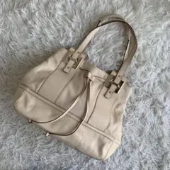 COCCINELLE レザー トートバッグ アイボリー | Mercari