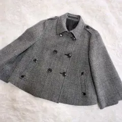 チェック柄 コート ショート