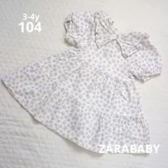 ZARAKIDS　ビッグ襟花柄ティアードワンピース　3-4y104のサムネイル