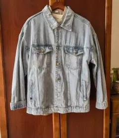 レディース ライトブルー ウォッシュ加工 デニムジャケット