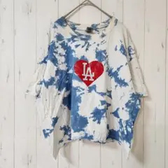 ギルダン タイダイ 半袖Ｔシャツ 2L～3L ビッグサイズ 青白 綿 カジュアルのサムネイル