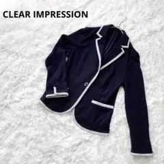 クリアインプレッション テーラードジャケット Mサイズ ネイビー パイピング