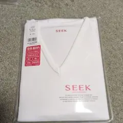 SEEK メンズ VネックTシャツ Lサイズ ホワイト