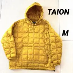 TAION タイオン ベーシック オーバーサイズ ダウンフーディー　イエロー　M