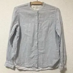 無印良品 ストライプシャツ 長袖 M コットン 100%