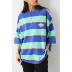 【UNISEX】SHARE BORDER BIG POLOシャツ ゆったりサイズのサムネイル