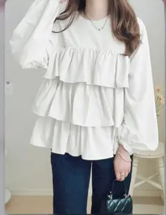 新品！GRL フリルブラウス　フリーサイズ