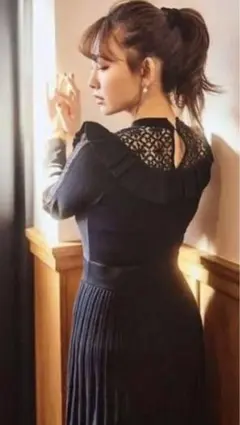 【美品】herlipto For Love Lace Knit Dress 黒M