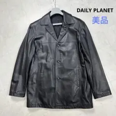 〈美品〉DAILY PLANET【LL】 レザー テーラードジャケット 黒