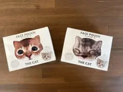 【値下げしました】FACE POUCH 猫の顔デザイン ポーチ✖️2個