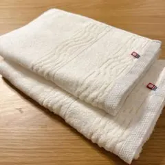 白　金銀キラキラ　今治タオル　バスタオル　2枚セット