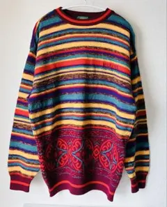 えみ様☆専用【デザインニット】ケンゾーゴルフウール総柄3DニットCOOGI風