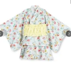 専用　キッズ 浴衣ドレス 花柄 水色 イエロー帯　100 ブランシェスのサムネイル