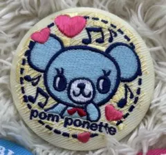 pom ponette 刺繍ピンバッジ ナルミヤ 刺繍 缶バッチ ポンポネット