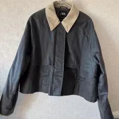 ZARA グレー コーデュロイ襟 ジャケット M