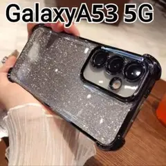 GalaxyA53 用 ケース　ブラック　黒　メタリック　ラメ　可愛い